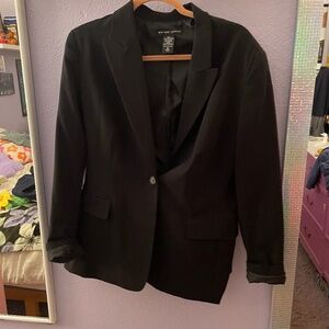 New York & Company Black Blazer, Size 16 Stretch